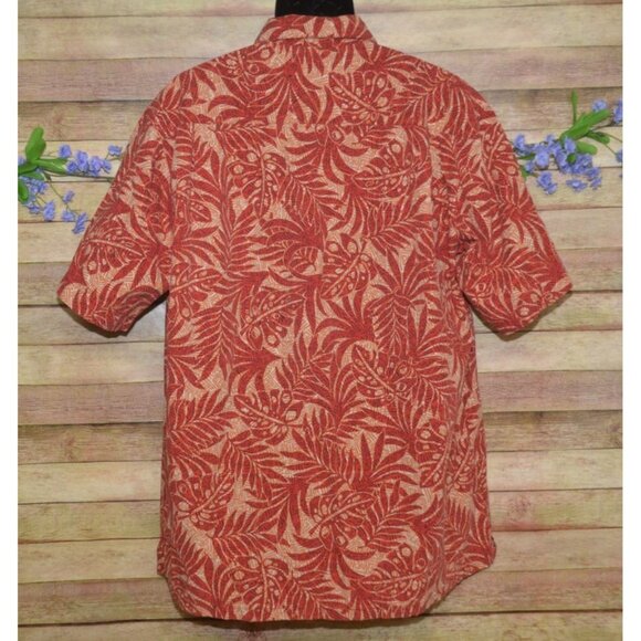 Columbia Men's Red Hawaiian Palm Print Button Front Shirt Size XL Beach Vacay - Picture 5 of 9